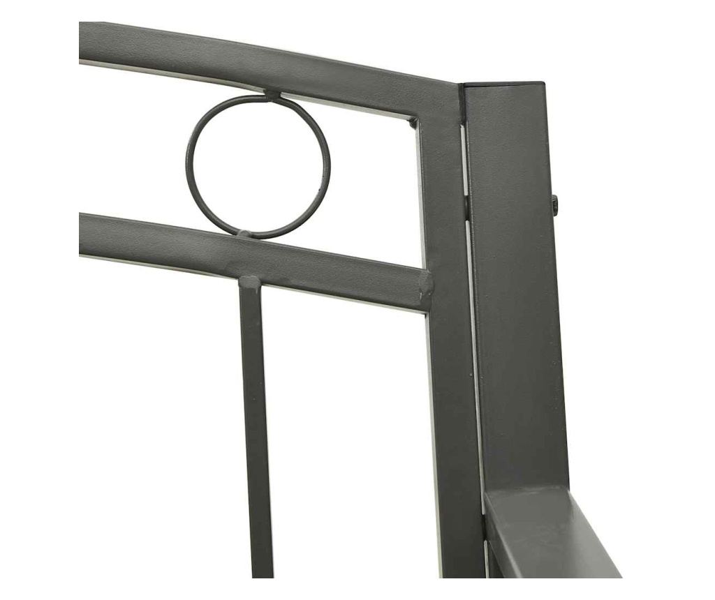 Градинска пейка с маса, сива, 120 см, стомана - 6