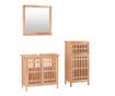 Мебелен комплект за баня, 3 части, масивно дърво орех thumbnail 2