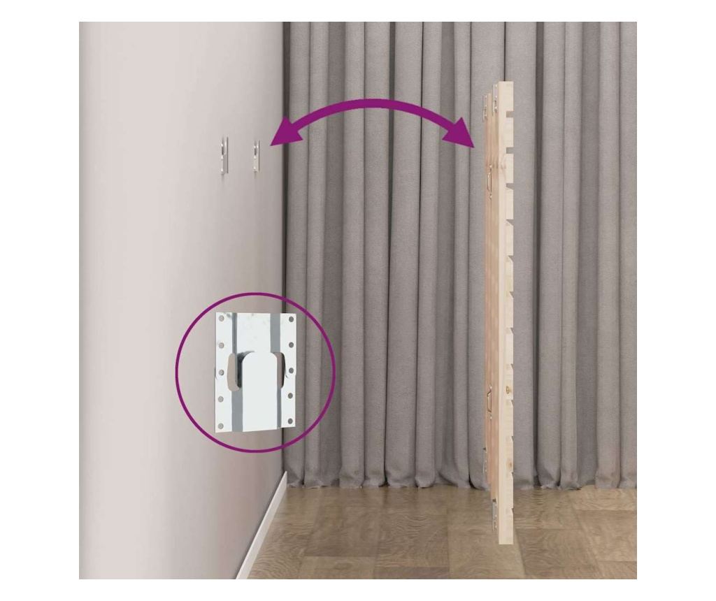 Табла за легло, 186x3x91.5 см, Масивна борова дървесина - 6