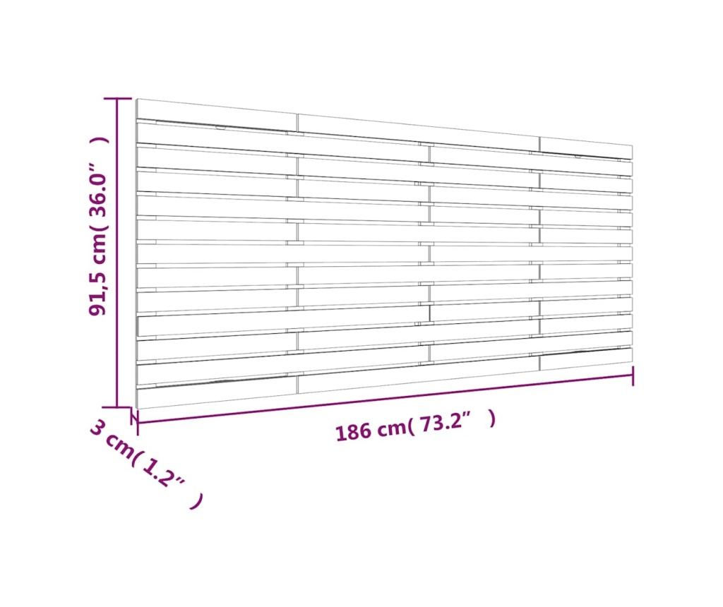 Табла за легло, 186x3x91.5 см, Масивна борова дървесина - 8