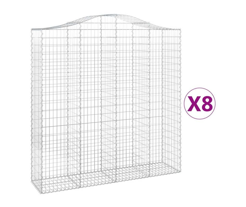 Извити Габиони, 8 бр. 200x50x200/220 см, Поцинковано Желязо - 2