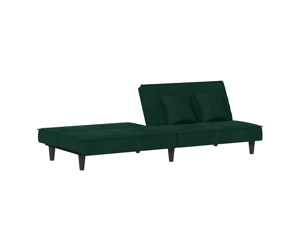 Разтегателен диван, тъмнозелен, кадифе - 7
