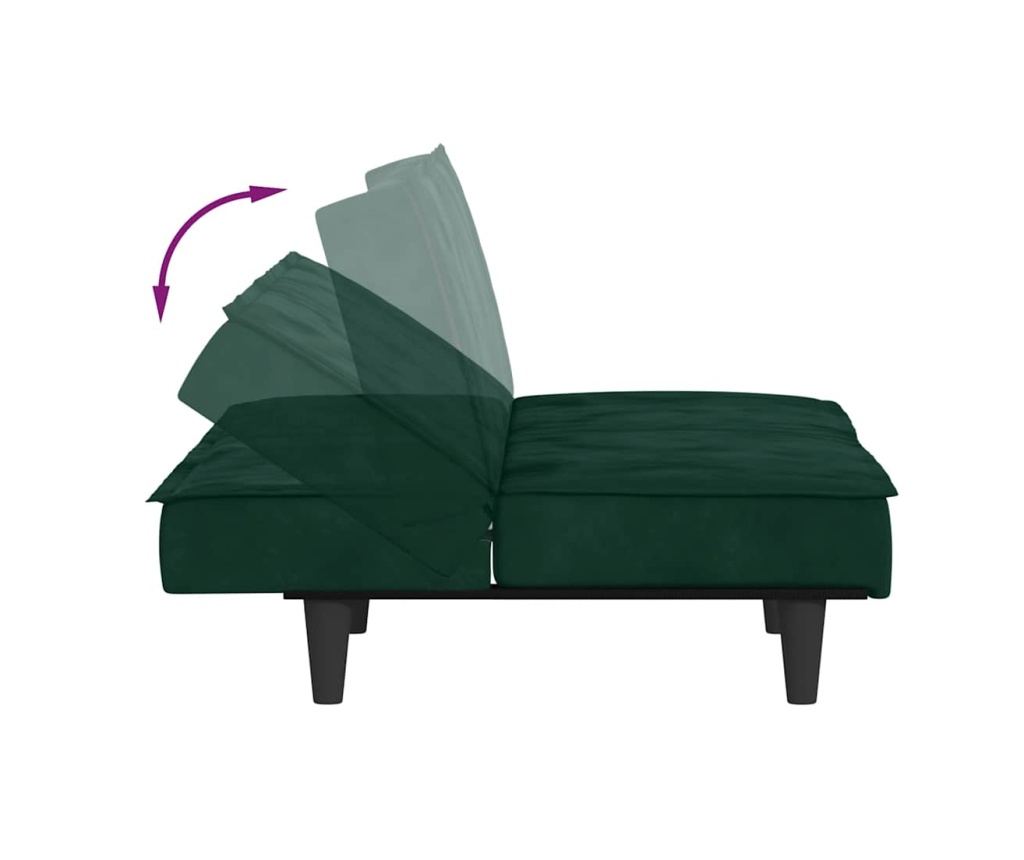 Разтегателен диван, тъмнозелен, кадифе - 9