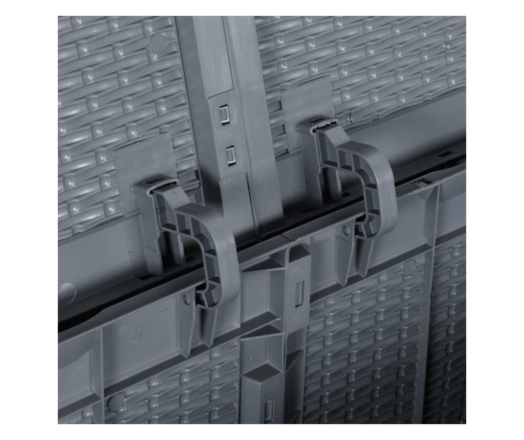 Градинска кутия за съхранение, сива, 270 л, ратан - 7