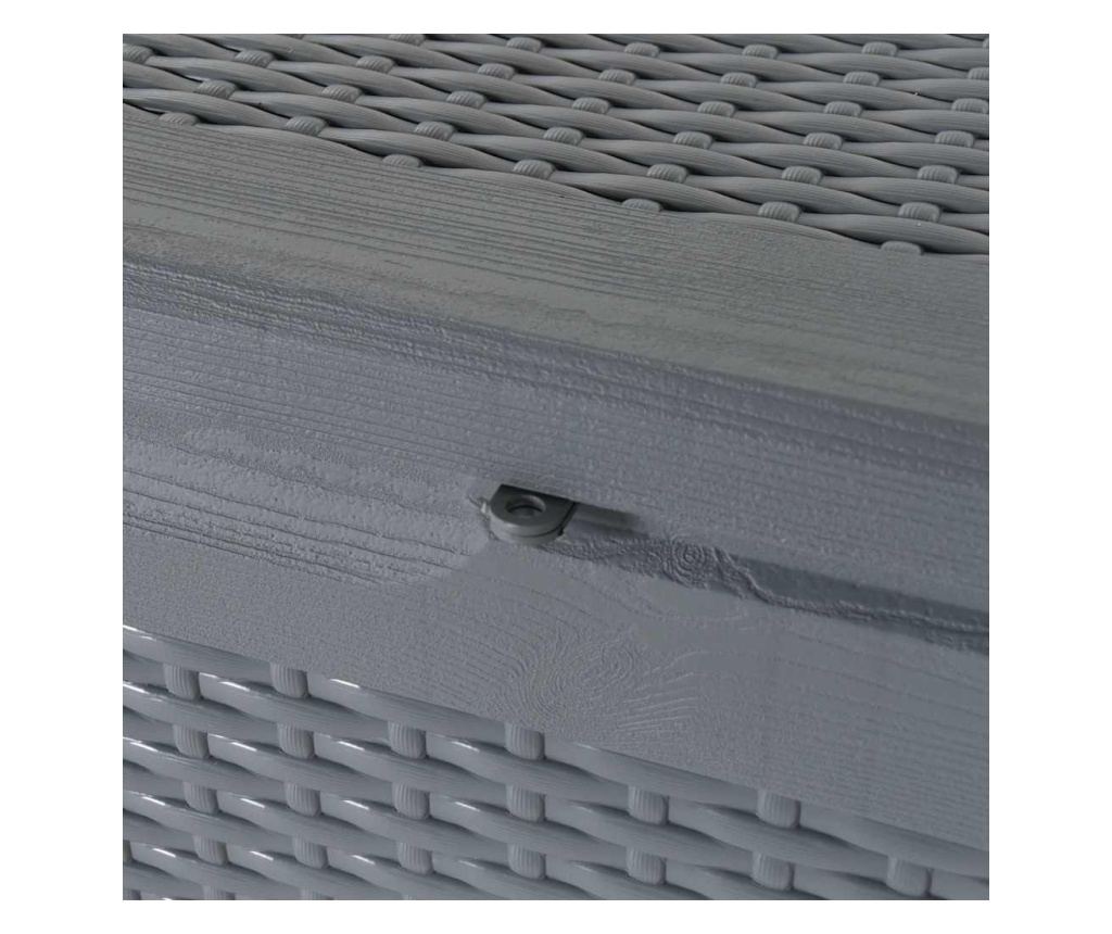 Градинска кутия за съхранение, сива, 270 л, ратан - 8