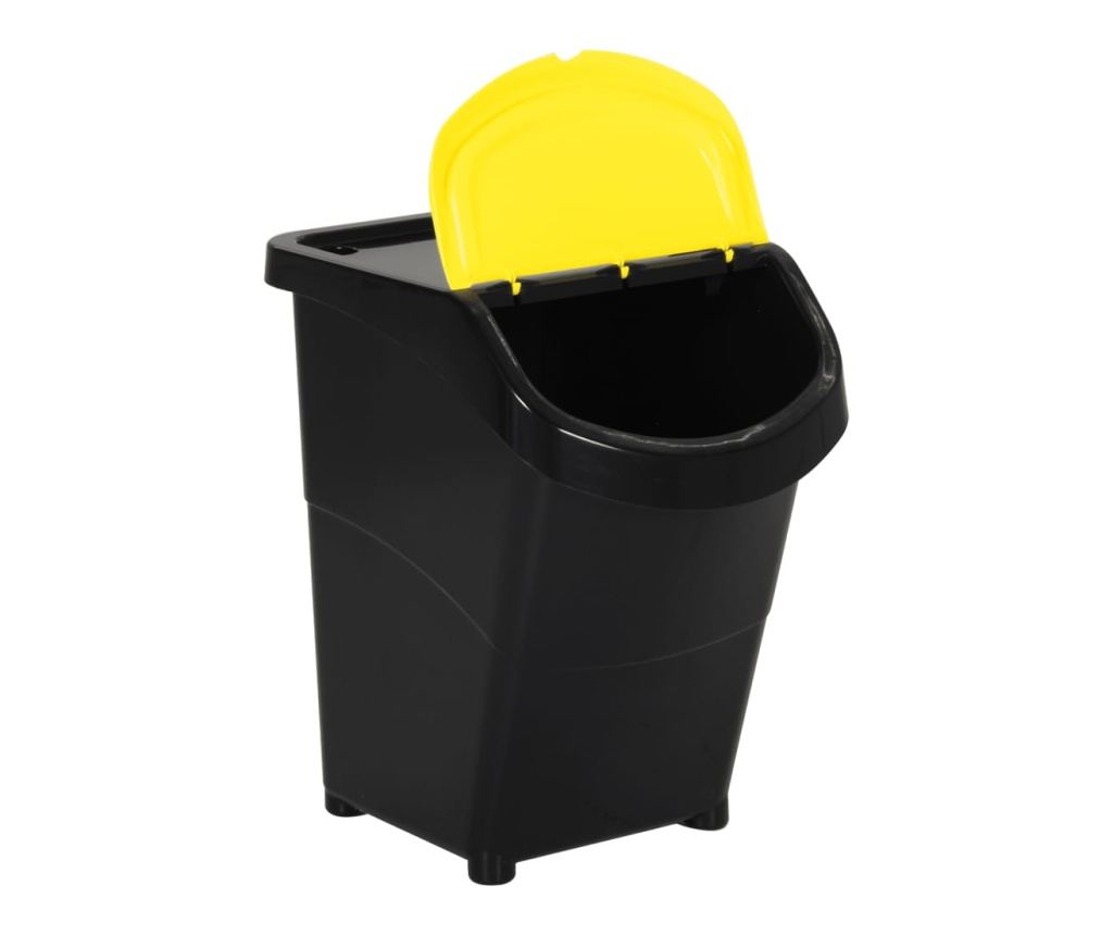 Stackable Bins with Lids, 3 pcs, Black, 120 L, PP - 3