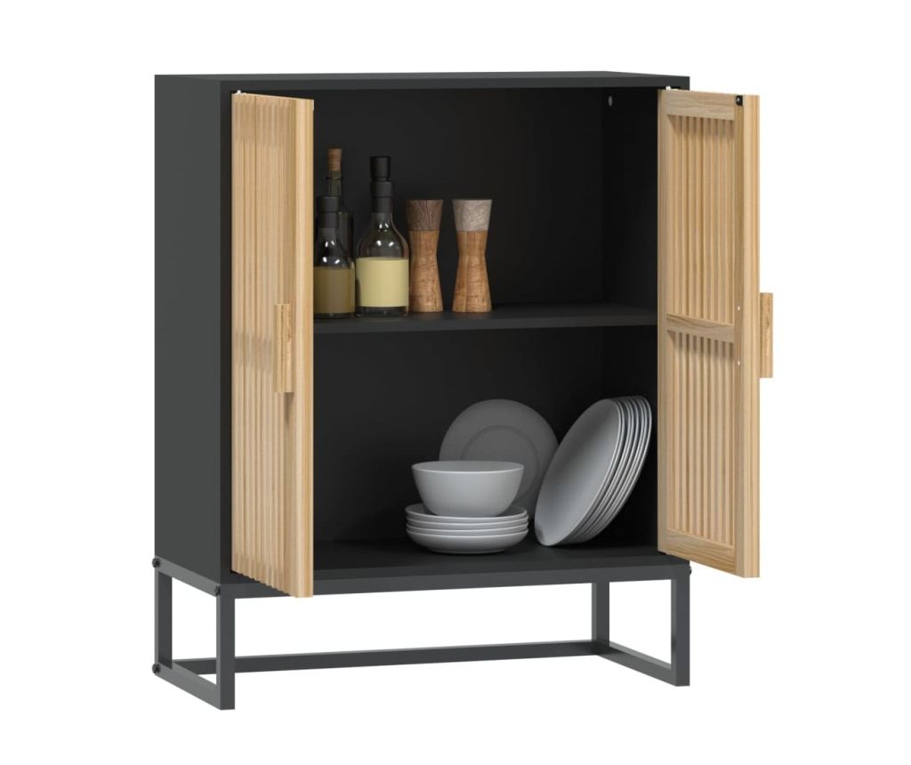 Servantă, negru, 60x30x75 cm, lemn prelucrat - 3