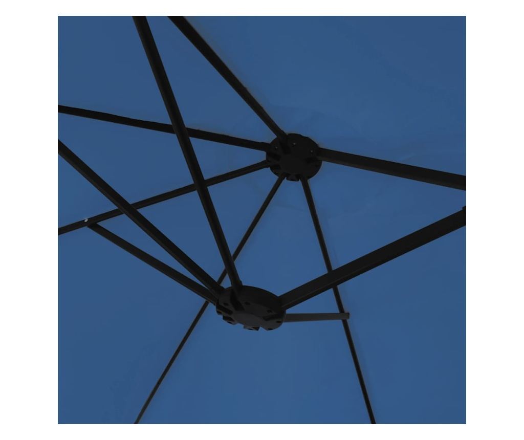 Двоен LED чадър за двор, небесно синьо, 449x245 см - 8