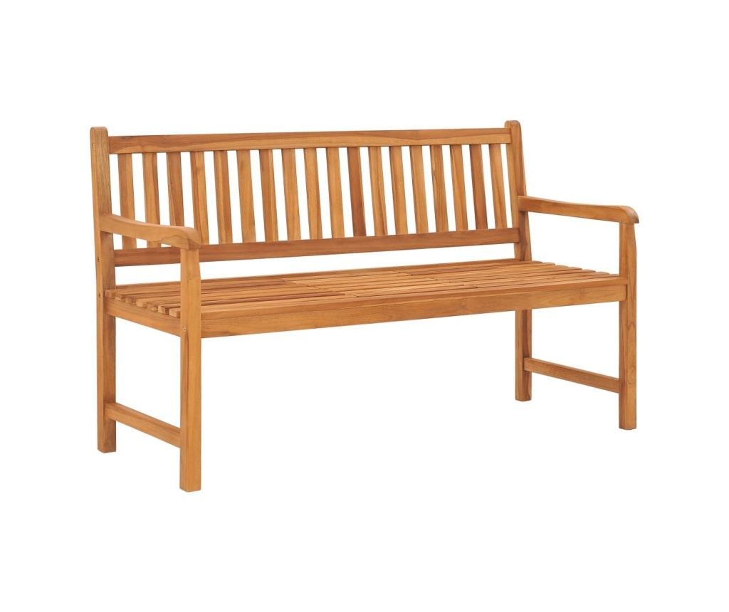 Градинска пейка за 3 души с маса, 150 см, масивна тикова дървесина - 2