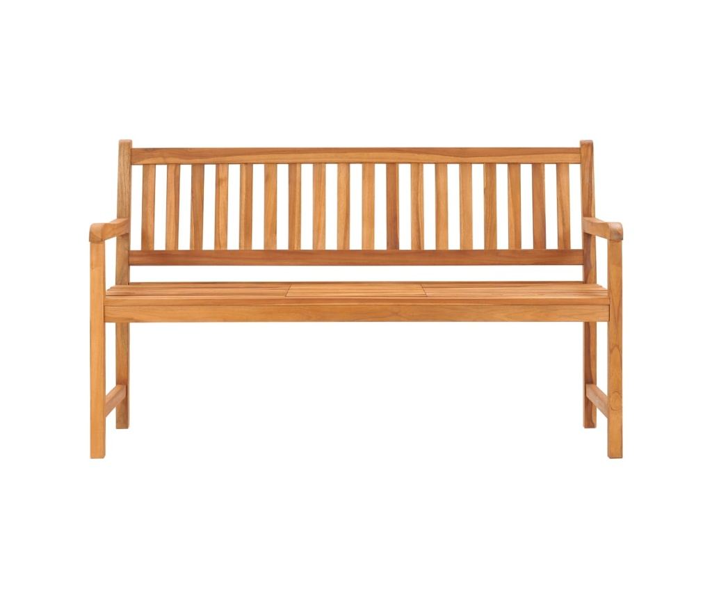 Градинска пейка за 3 души с маса, 150 см, масивна тикова дървесина - 3