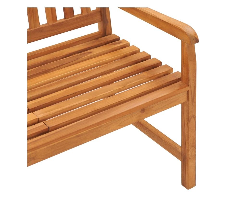 Градинска пейка за 3 души с маса, 150 см, масивна тикова дървесина - 6
