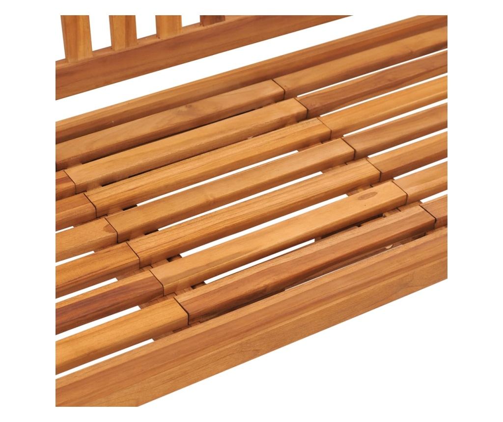 Градинска пейка за 3 души с маса, 150 см, масивна тикова дървесина - 7