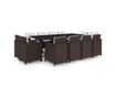 13-частичен комплект градински мебели с възглавници, кафяв, полиратан thumbnail 1