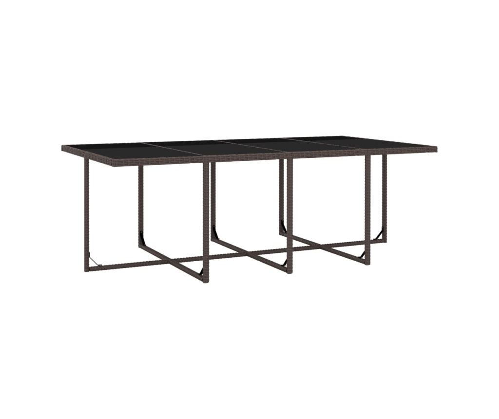 13-частичен комплект градински мебели с възглавници, кафяв, полиратан - 5