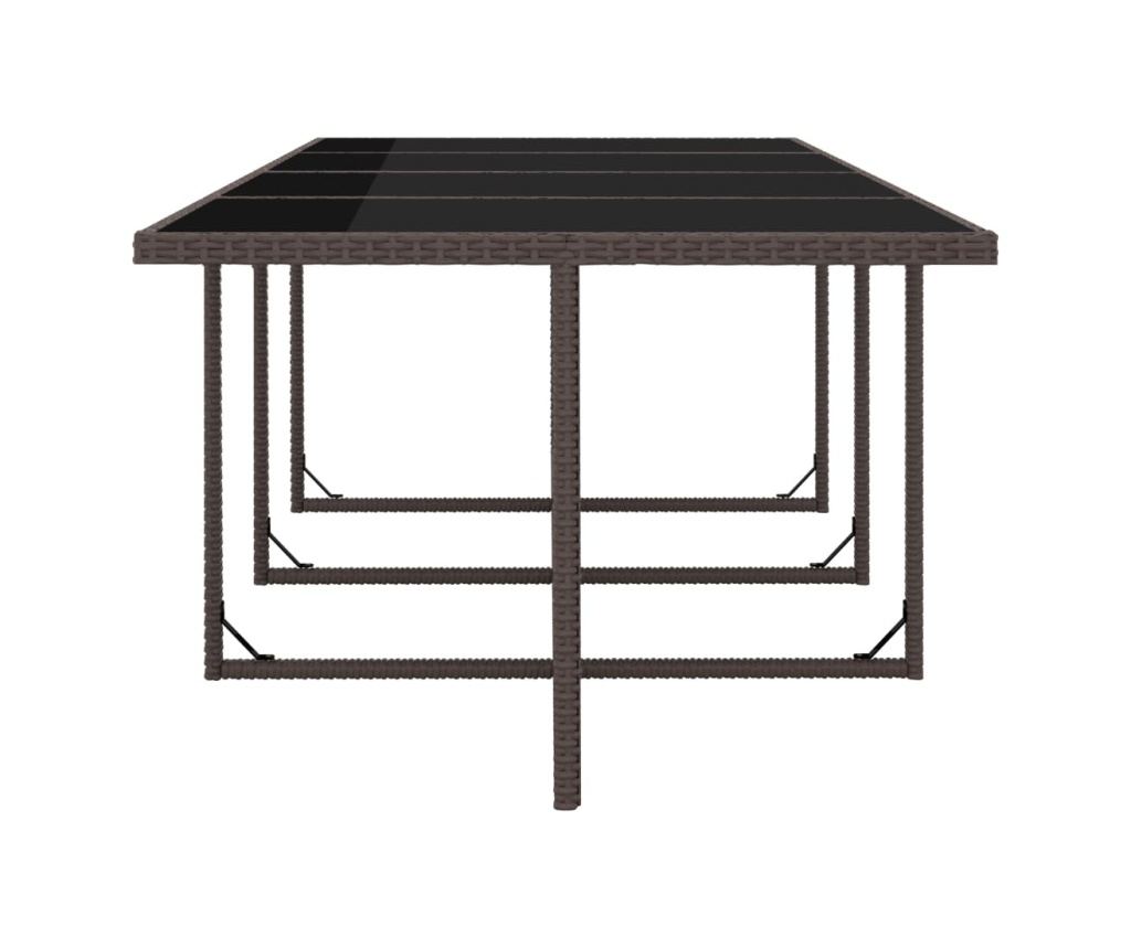 13-частичен комплект градински мебели с възглавници, кафяв, полиратан - 6