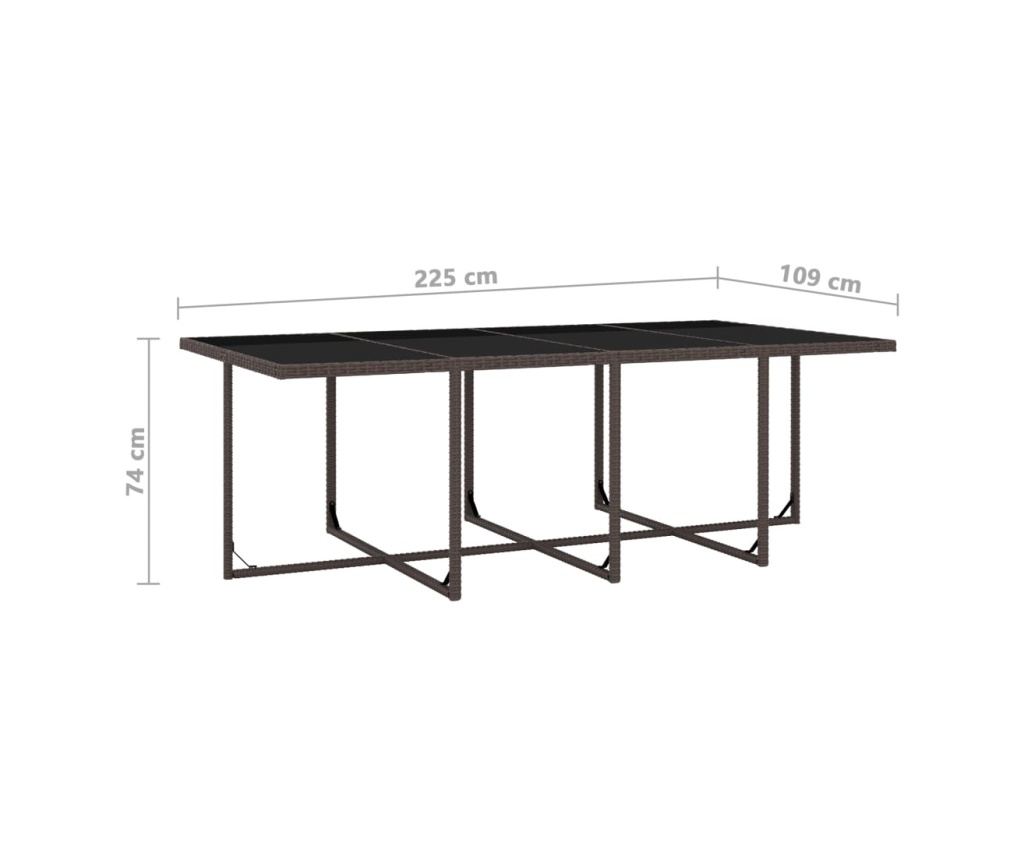 13-частичен комплект градински мебели с възглавници, кафяв, полиратан - 8