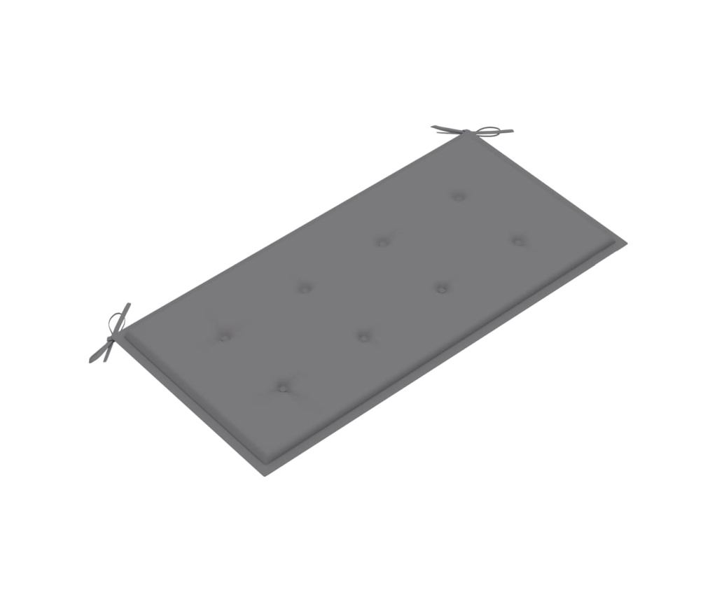 Градинска възглавница за пейка, сива, 100x50x3 см - 2