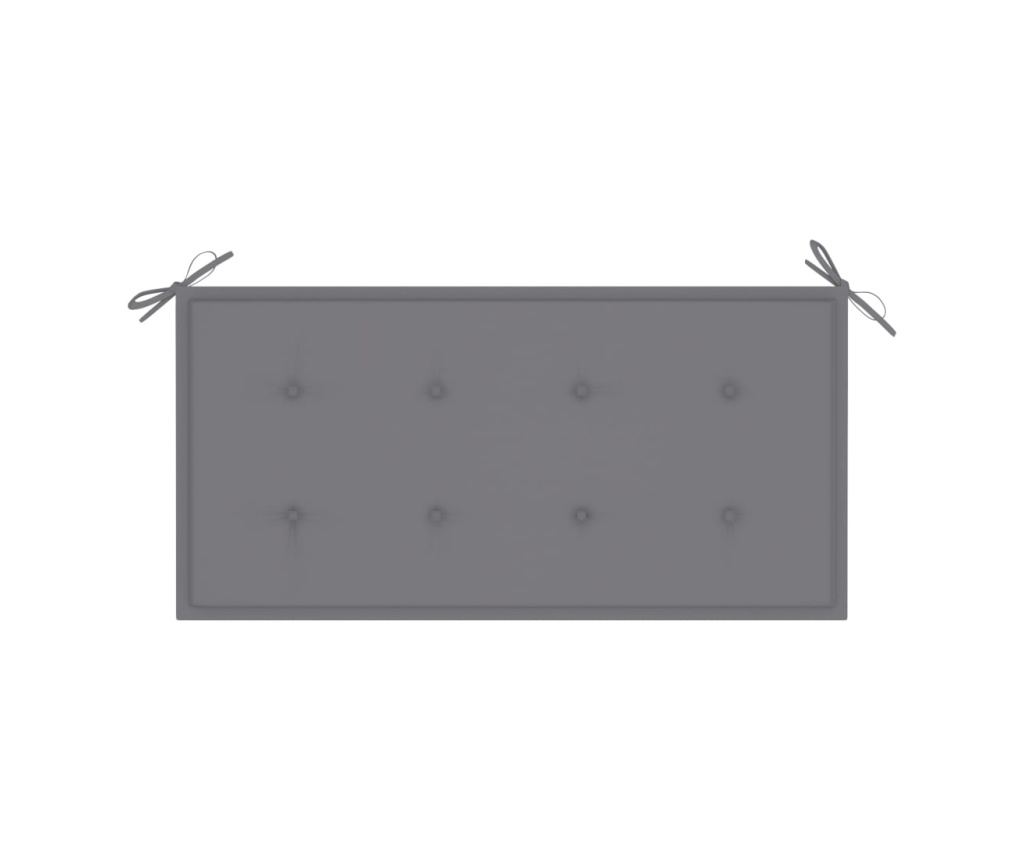 Градинска възглавница за пейка, сива, 100x50x3 см - 3