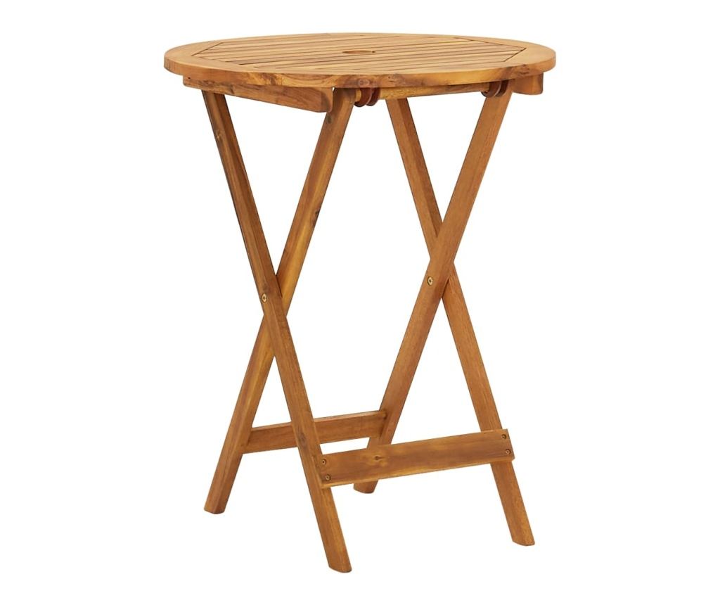 Skládací bistro set, 3 kusy, masivní akáciové dřevo - 2