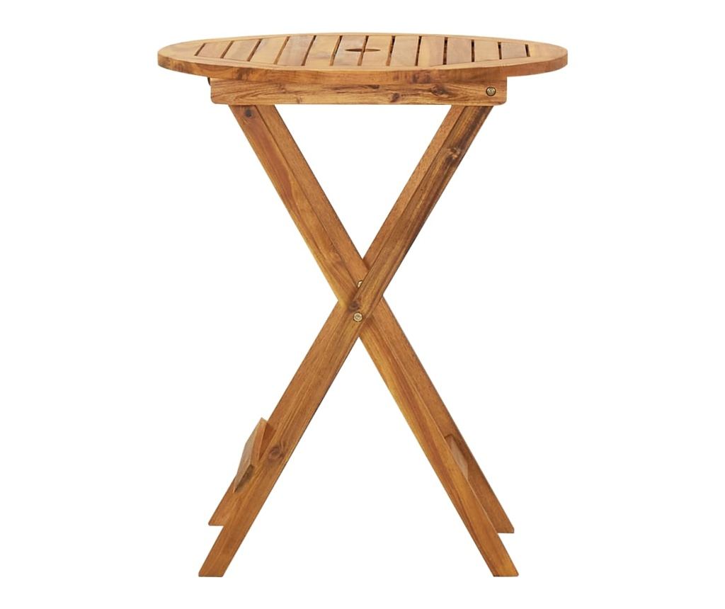 Skládací bistro set, 3 kusy, masivní akáciové dřevo - 3