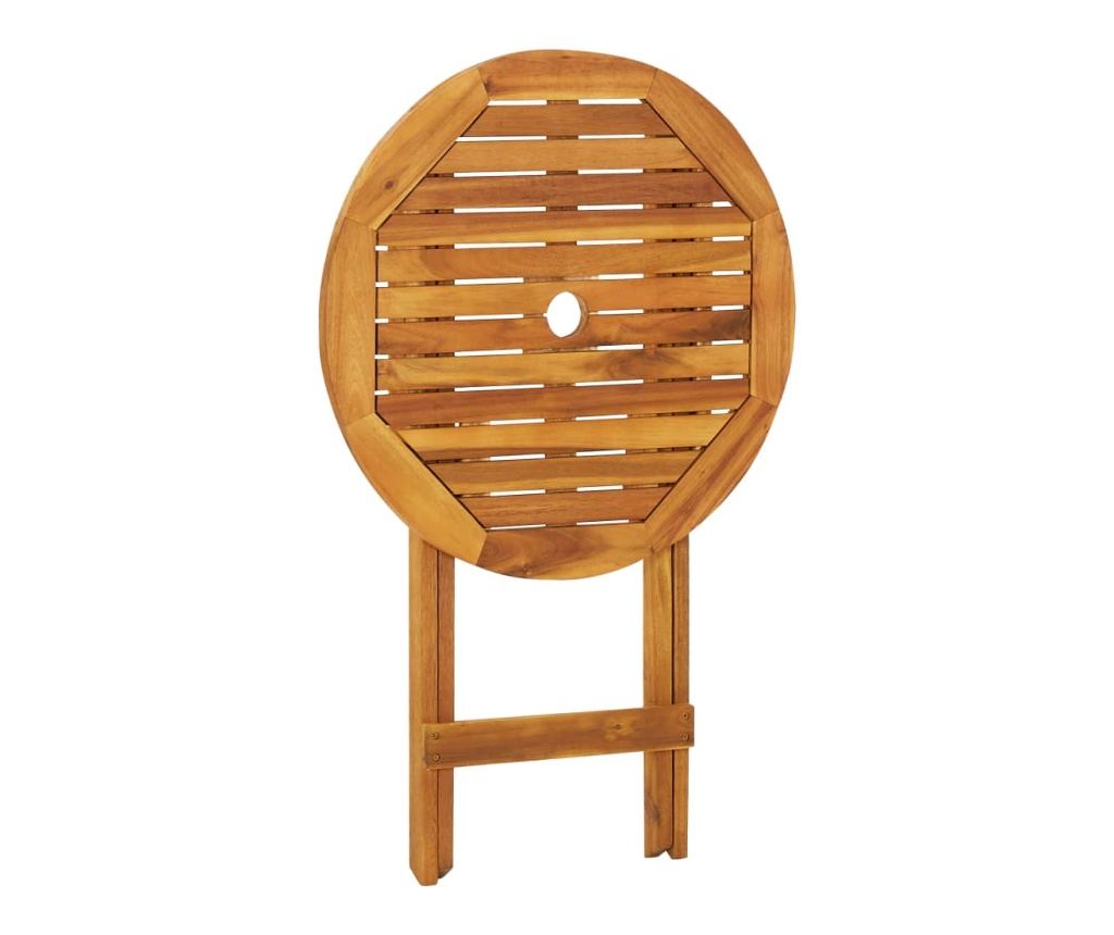 Skládací bistro set, 3 kusy, masivní akáciové dřevo - 4
