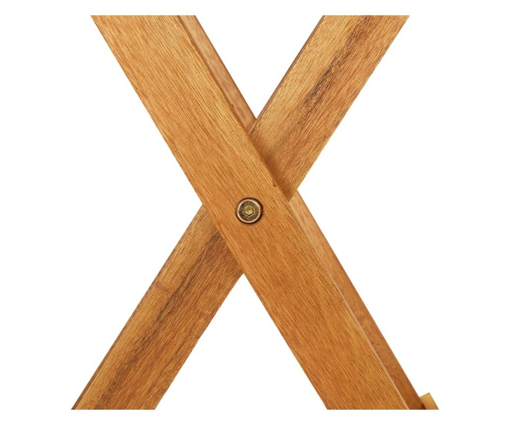 Skládací bistro set, 3 kusy, masivní akáciové dřevo - 6