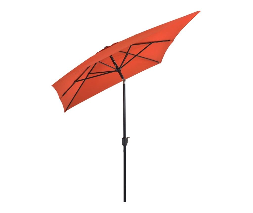 Външен чадър за слънце, метална основа, тухлено червено, 300x200 см - 3