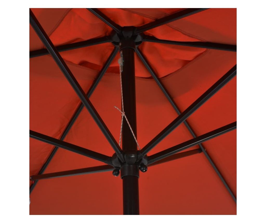 Външен чадър за слънце, метална основа, тухлено червено, 300x200 см - 5