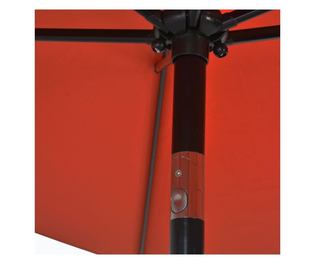 Външен чадър за слънце, метална основа, тухлено червено, 300x200 см - 6