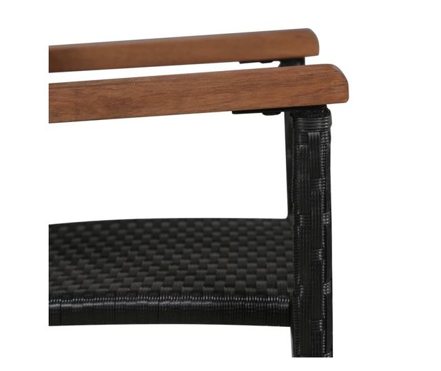 Градински столове, 2 бр., Черен, Полиратан