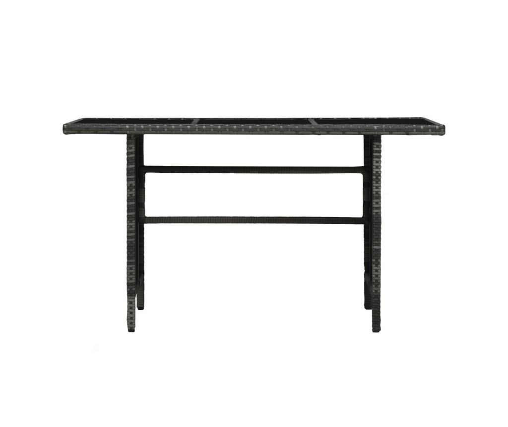 Set mobilier de grădină cu perne, 4 piese, gri, poliratan - 5