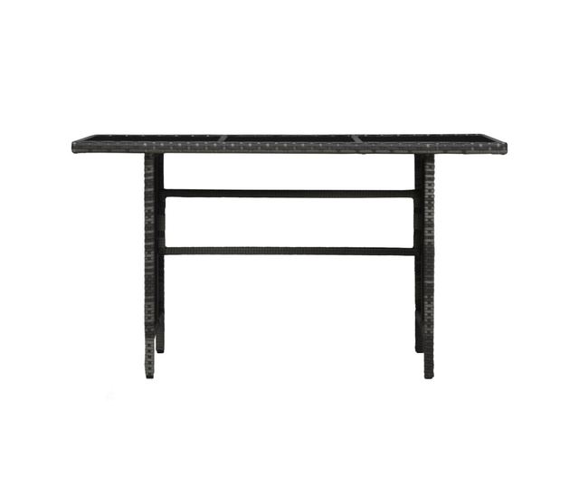 Градински комплект с възглавници, 4 части, Сив, Поли ратан