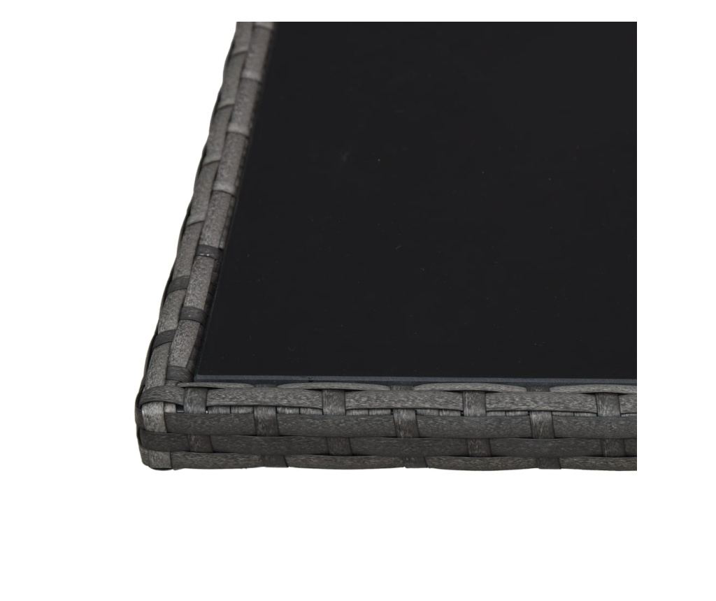 Set mobilier de grădină cu perne, 4 piese, gri, poliratan - 8