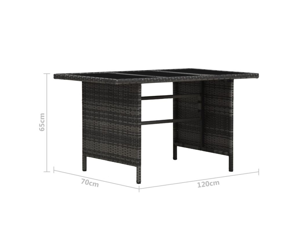 Set mobilier de grădină cu perne, 4 piese, gri, poliratan - 11