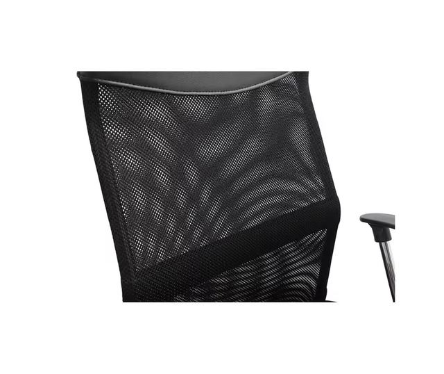 TAZZ Ергономичен офис стол Мрежа/Еко кожа Черен