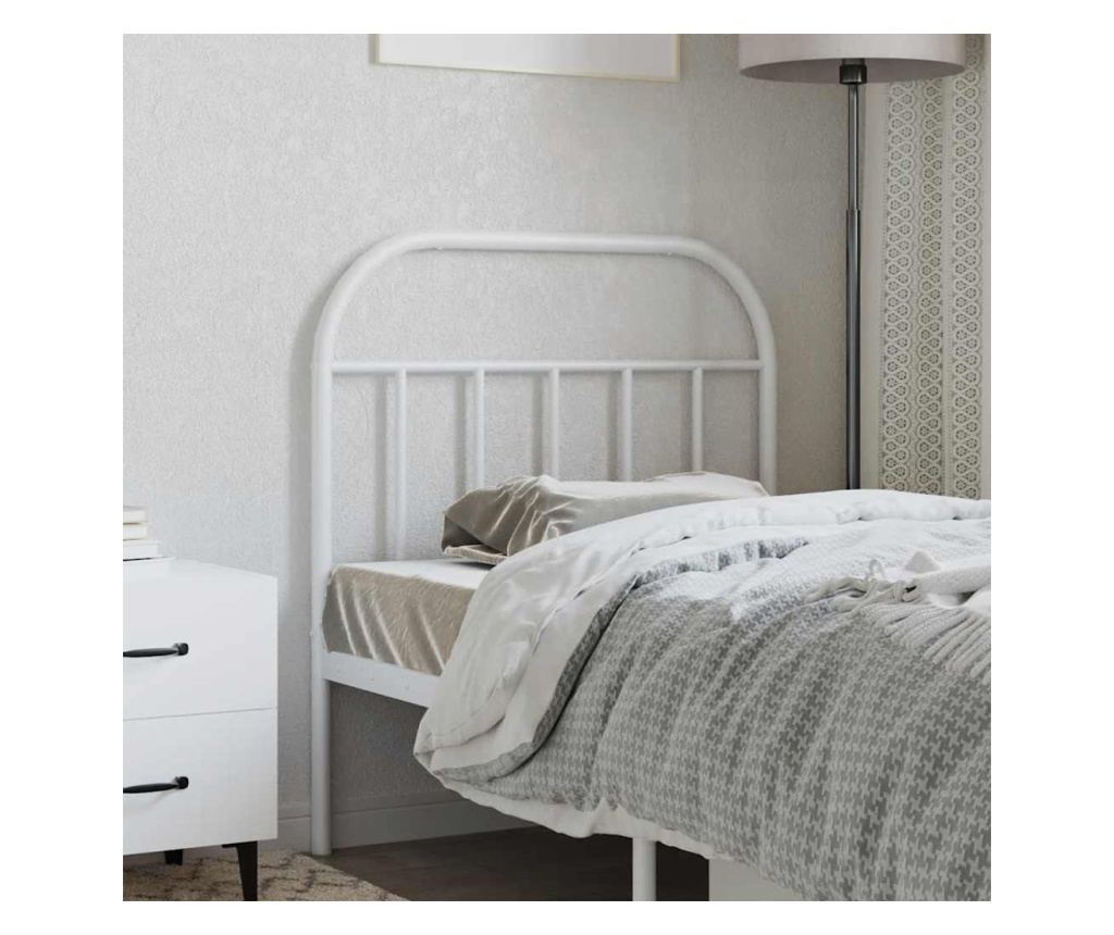 Metalna uzglavlja, bijela, 90 cm - 3