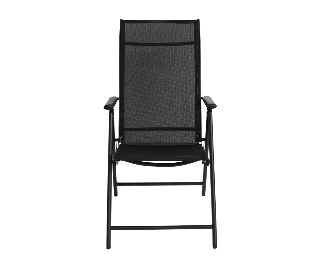 Градински стол, До 120 кг, Сгъваема конструкция, Метал, Полиестер, 69x55x102 см, Черен - 4