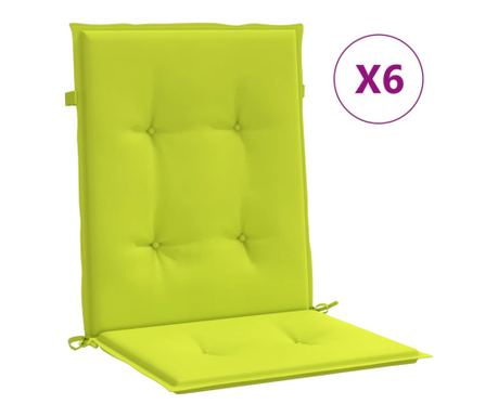 Jastuci za vrtne stolice 6 kom svjetlozeleni 100x50x3cm tkanina