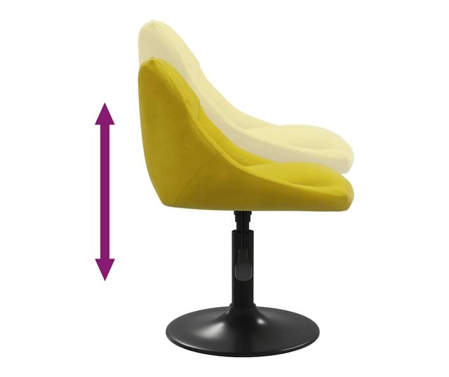 Okretne kuhinjske stolice, 2 kom, Senf žuta, Baršun