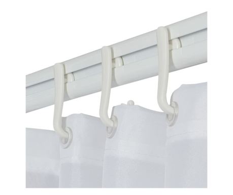 Komplet tirnic za tuš zaveso Sealskin Easy-Roll, bel