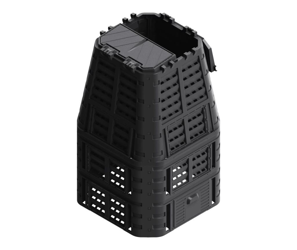 Garden Composter, Black, 93.3x93.3x146 cm, 1000 L - 3