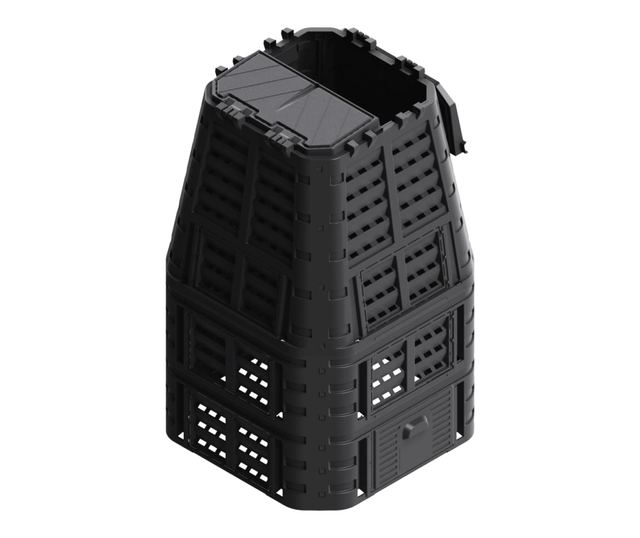 Градински компостер, Черен, 93.3x93.3x146 см, 1000 л