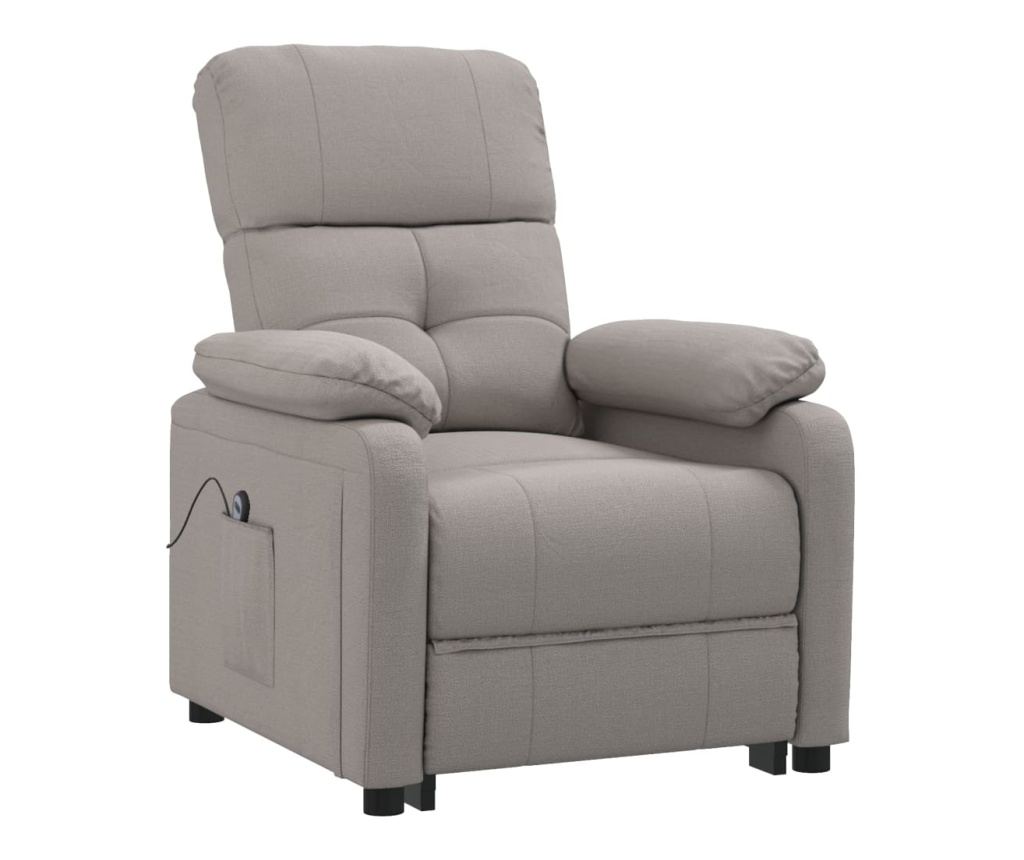 Повдигащ фотьойл, таупе сиво, текстилна материя - 3