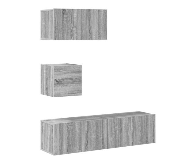 TV omarica, komplet, 4 kosi, sonoma siva, iverna plošča