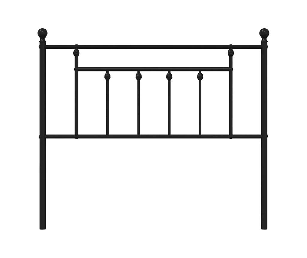 Metalni uzglavlje za krevet, crno, 100 cm - 4