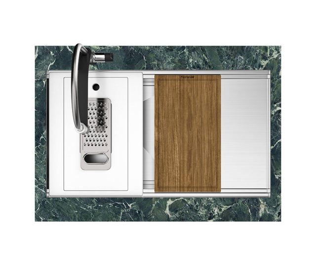 Премиум кухненска мивка, Foster, Milanello, 79 x 47 см, PVD покритие, за вграждане под плот, златиста