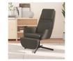 Naslanjač s taburejem, temno siv, žamet thumbnail 1