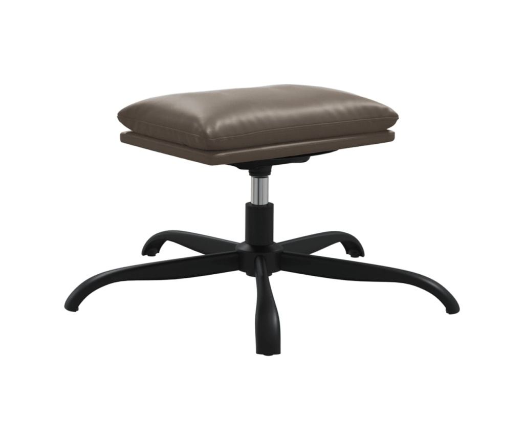 Naslanjač s taburejem, antracitno siva, umetno usnje - 5