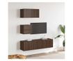 TV omarica set, 4 kosi, rjav hrast, Konstruirani les thumbnail 1