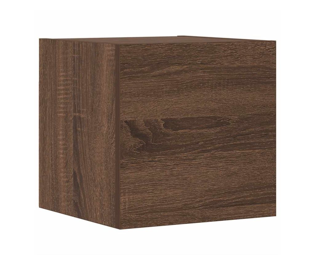 TV omarica set, 4 kosi, rjav hrast, Konstruirani les - 7